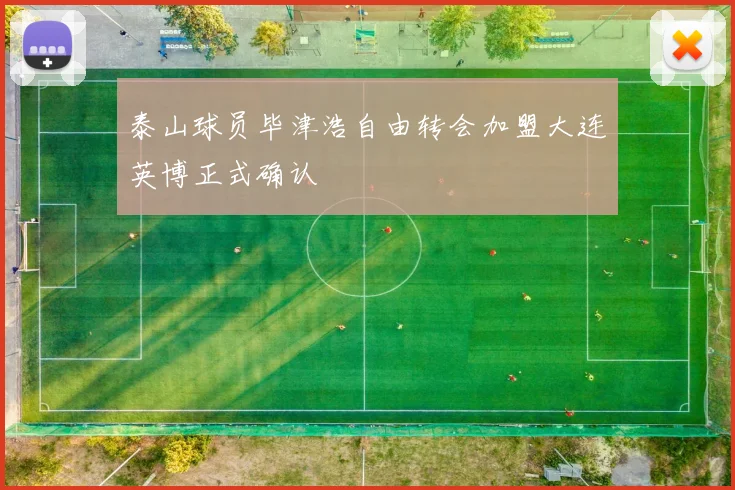 泰山球员毕津浩自由转会加盟大连英博正式确认